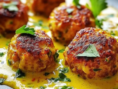 Boulettes de Chou-Fleur et Pois Chiches à la Sauce Curry Gingembre