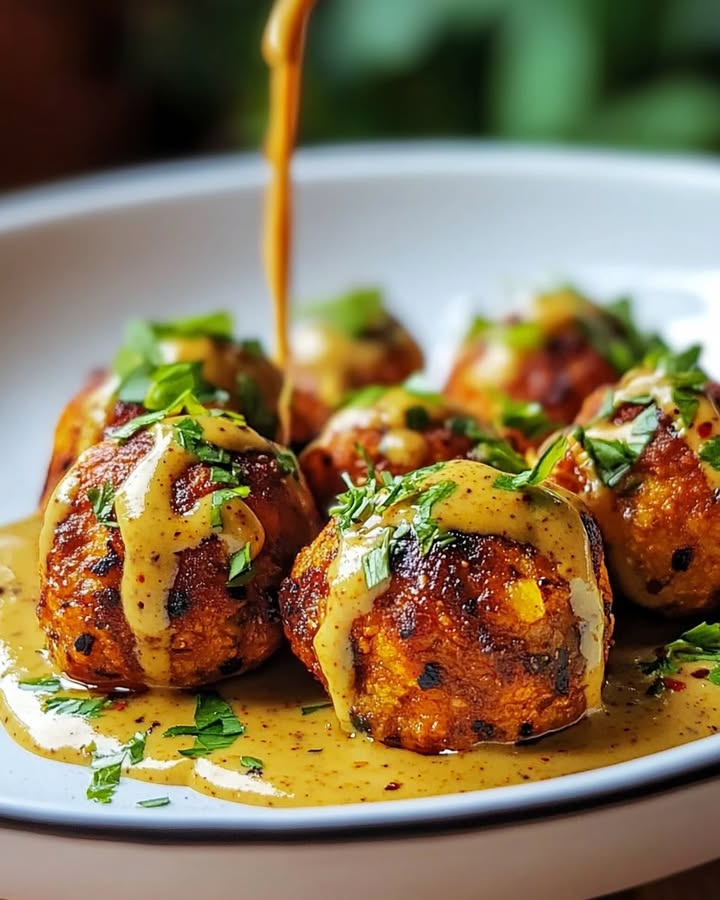 Boulettes de Patates Douces et Pois Chiches à la Sauce Tahini