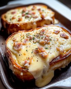 Croque-Monsieur Gratiné Lardons-Chèvre : Recette Facile et Délicieuse