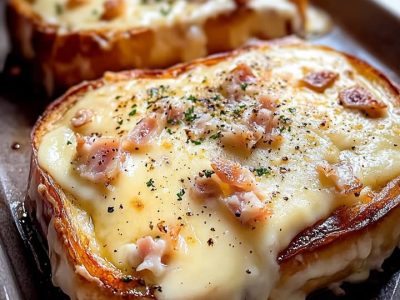 Croque-Monsieur Gratiné Lardons-Chèvre : Recette Facile et Délicieuse