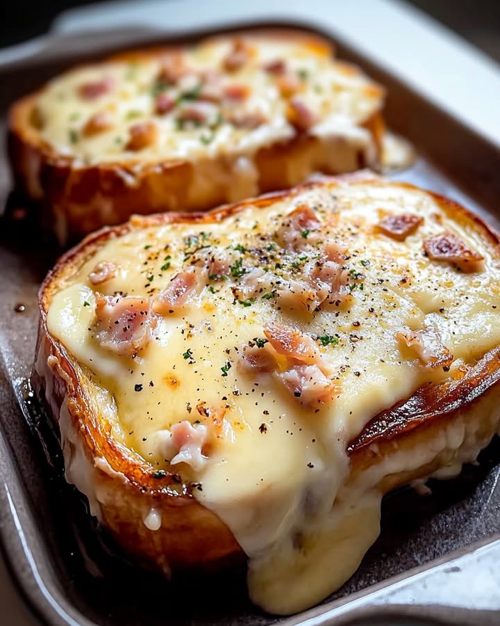 Croque-Monsieur Gratiné Lardons-Chèvre : Recette Facile et Délicieuse