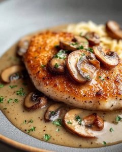 Escalope Panée Gourmande à la Sauce Champignons