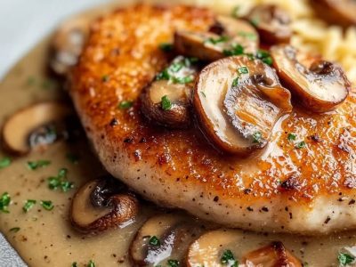 Escalope Panée Gourmande à la Sauce Champignons