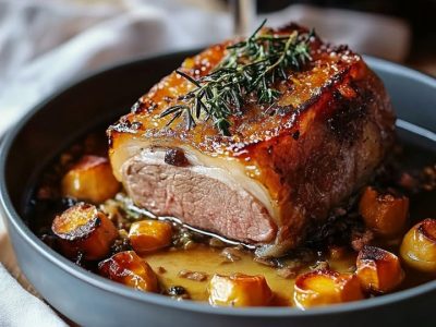 Rouelle de Porc Mijotée au Vin Blanc: Recette Réconfortante et Facile