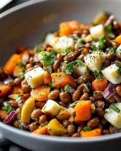 Salade Tiède de Lentilles et Légumes d'Hiver : Réconfort et Saveurs