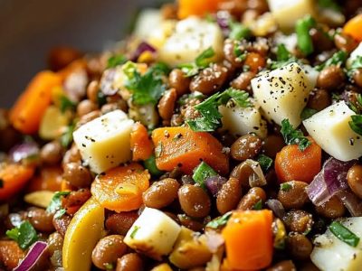 Salade Tiède de Lentilles et Légumes d&rsquo;Hiver : Réconfort et Saveurs