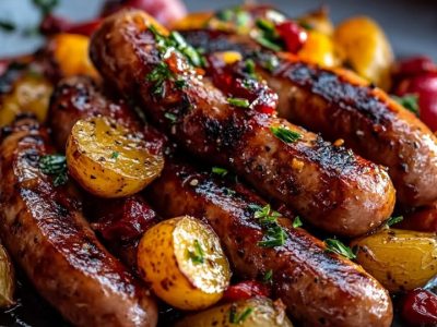 Saucisses Rôties et Légumes : Recette Réconfortante et Facile