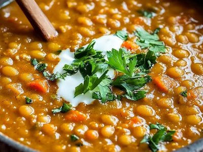 Soupe de Lentilles Corail au Curry et Coco : Recette Gourmande